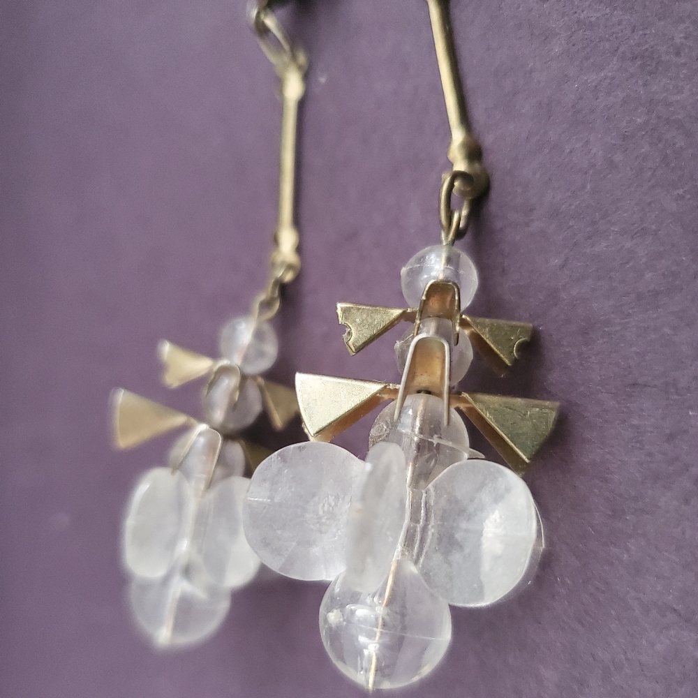 60s Sputnick Lucite Dangle Earrings